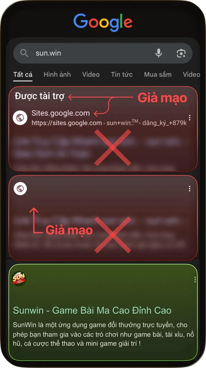 Hướng dẫn phân biệt Sunwin thật và giả trong 3 bước 2 Xác định tên miền chính thức của Sunwin